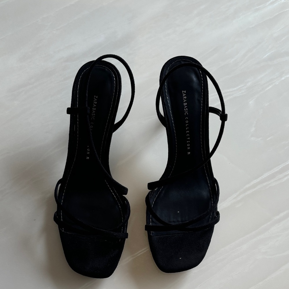 Zara Elegant Black Strappy Heels